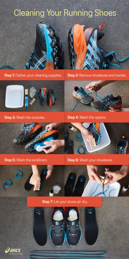 Asics Step by Step of Cleaning Shoes