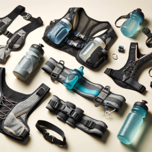 A variety of hydration systems, including bottles, belts, and vests