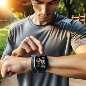 runner using a smartwatch
